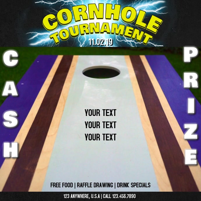 CORNHOLE TOURNAMENT Publicação no Instagram template