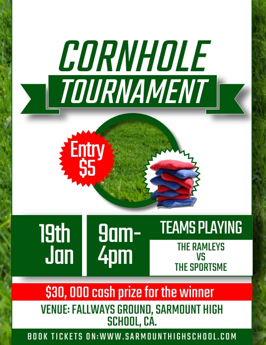 CORNHOLE TOURNAMENT FLYER Template | PosterMyWall
