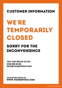 corona information customer poster flyer din A4 template