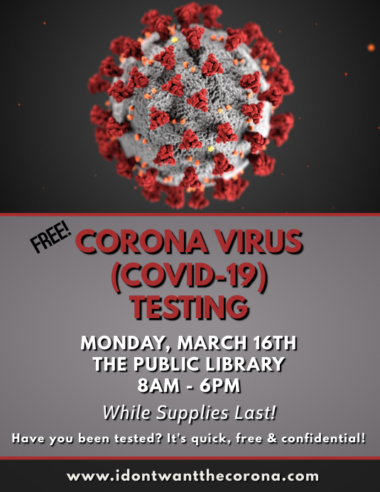 Corona Virus Covid 19 Testing Flyer Templat Template