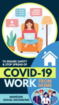Corona Virus Awareness, work from home História do Instagram template