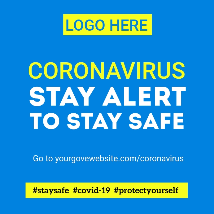Corona Virus Awareness Flyer Template Square (1:1)