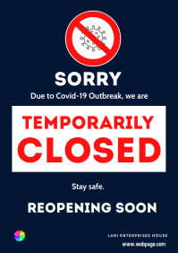 Temporarily closed Sign Customer Information Template | PosterMyWall