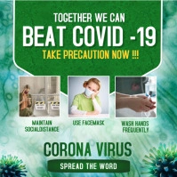 Corona virus flyers Square (1:1) template