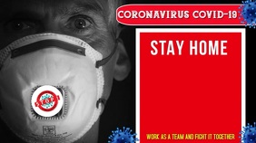 Coronavirus, Covid-19, Stay Home, Save lives Digitalt display (16:9) template