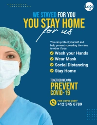 Coronavirus awarness flyer Volantino (US Letter) template