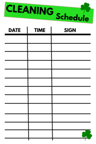 Bathroom Cleaning Log Sheet Template