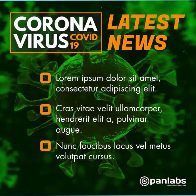 Coronavirus covid 19 latest news video post template