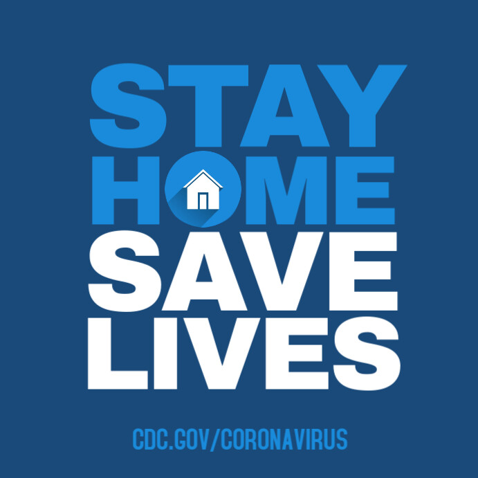 Coronavirus Covid 19 stay home square post template