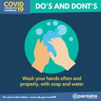 Coronavirus Do's and Don'ts wash hands flyer Square (1:1) template