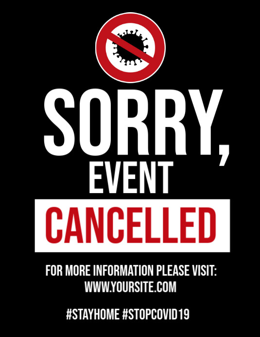 Coronavirus event cancelled notice flyer post Template | PosterMyWall