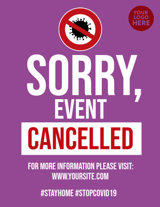 Coronavirus event cancelled notice flyer post Template | PosterMyWall