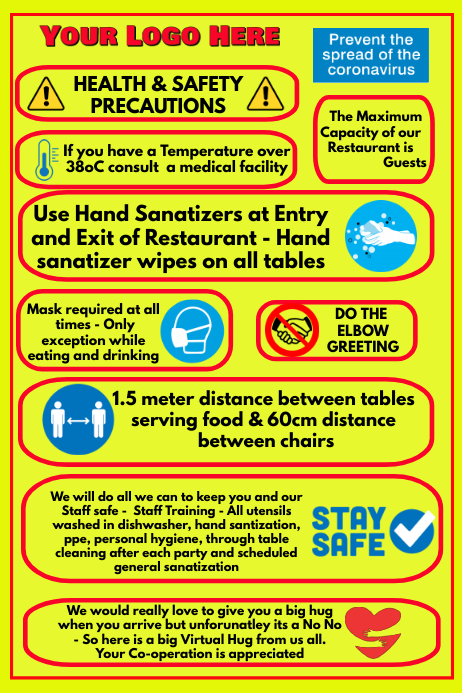 Coronavirus Health & Safety Poster template