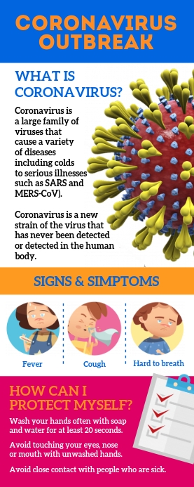 Coronavirus Outbreak Roll Up Banner 易拉宝 2' × 5' template