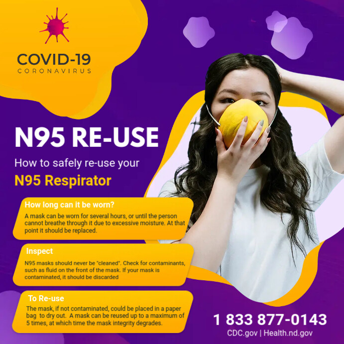 Coronavirus Prevention N-95 Mask Usage Ad Template | PosterMyWall