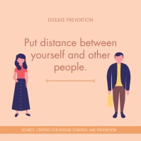 Coronavirus prevention Social Distancing Soci Instagram Plasing template