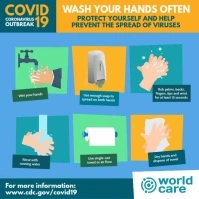 Coronavirus wash hands video flyer post template