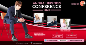 Черный Annual Business Conference Изображение, которым поделились на Facebook Template