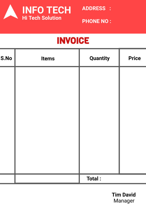 corporate bill book invoice design A6 template