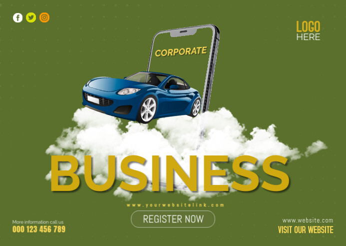 Corporate Buisness Banner Postcard Poskaart template