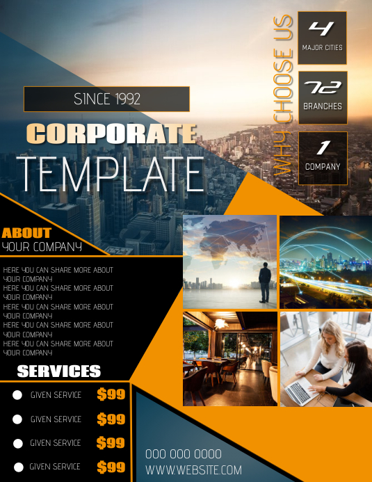 CORPORATE BUSINESS FLYER TEMPLATE Folheto (US Letter)