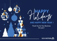 Corporate business happy holidays postcard A6 template