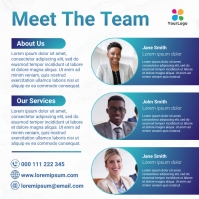 blue meet the team flyer design Template | PosterMyWall