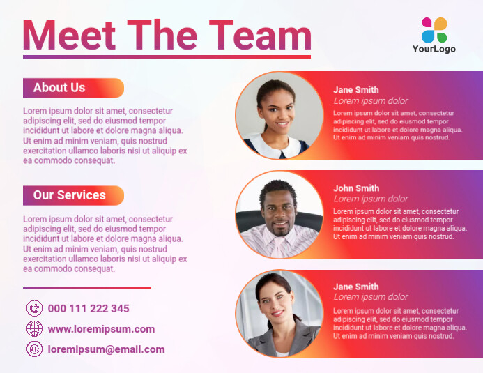 Copy of corporate business meet the team poster | PosterMyWall