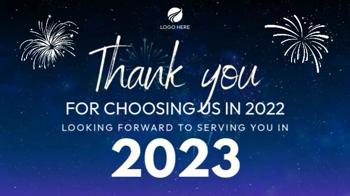 Corporate Business New Year Thank you Flyer Ecrã digital (16:9) template