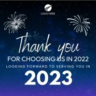 Corporate Business New Year Thank you Flyer Quadrat (1:1) template