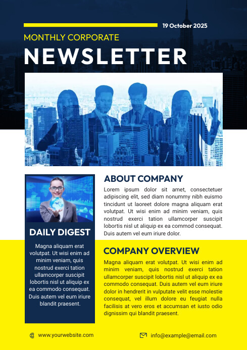 Corporate Business Newsletter Template | PosterMyWall