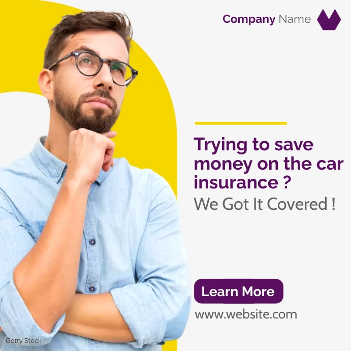 corporate car insurance advertisement purple Template | PosterMyWall