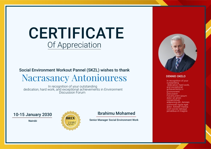 corporate certificate of appreciation Postal template