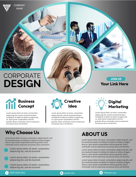 Corporate Design Report ใบปลิว (US Letter) template