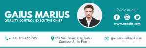 Turquoise Business Contact Information Email Header Template