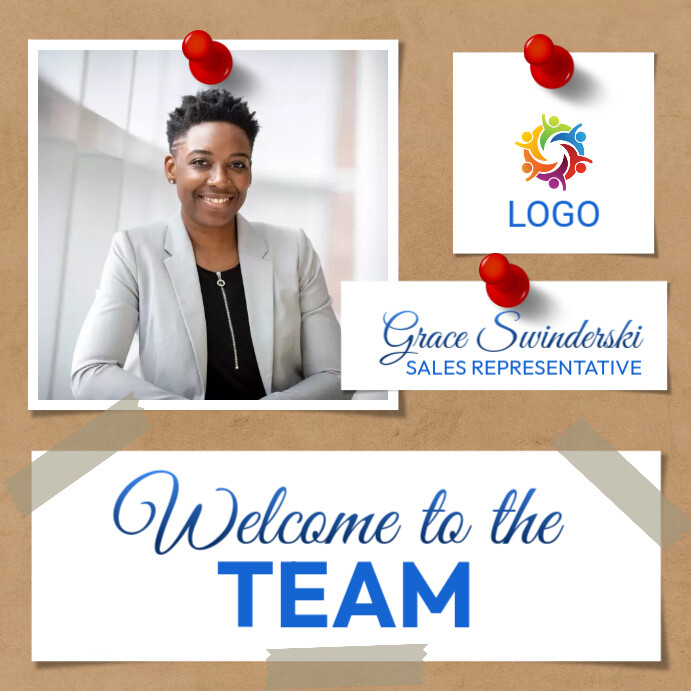 Corporate employee welcome to the team โพสต์บน Instagram template