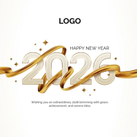 สีขาว New Year Celebration Instagram-opslag Template