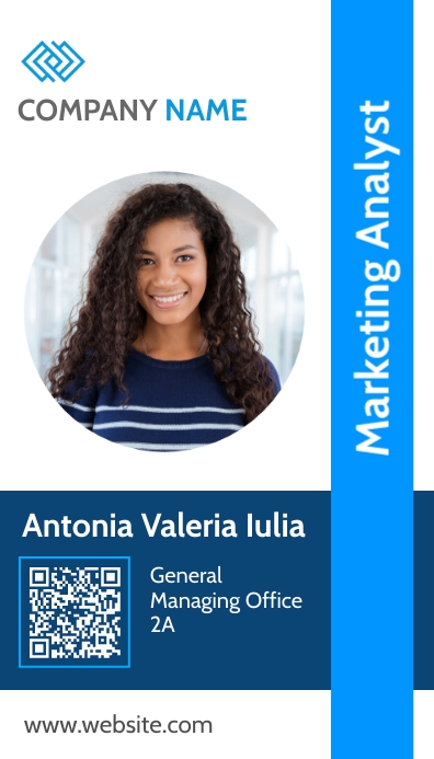corporate id badge qr code template | PosterMyWall