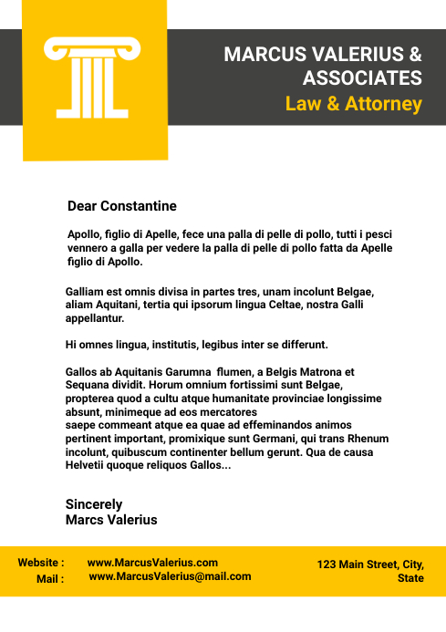 Kop Surat Perusahaan Abu Abu Dan Kuning Dengan Col Templat