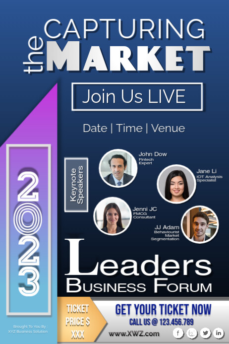 Corporate LIVE Event Business Leader Template | PosterMyWall