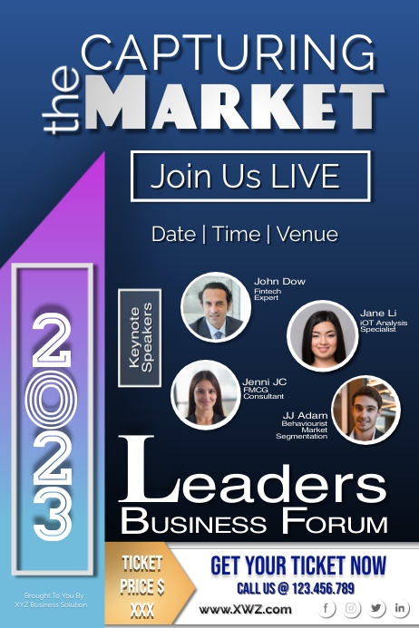 Corporate LIVE Event Business Leaders Forum Poster template