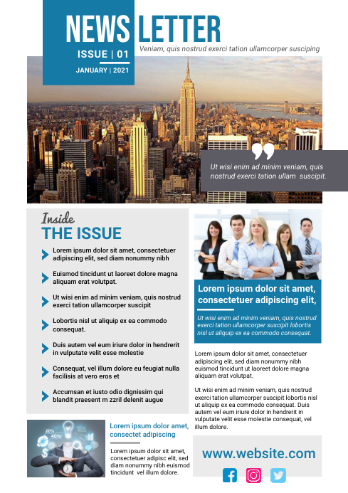 Customizable Newsletter Samples Corporate Newsletter Template | PosterMyWall