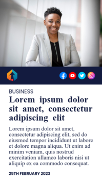 Corporate online breaking news headline Digital Display (9:16) template