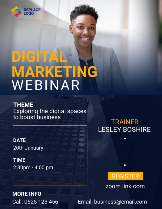 corporate online seminar invitation poster Template PosterMyWall