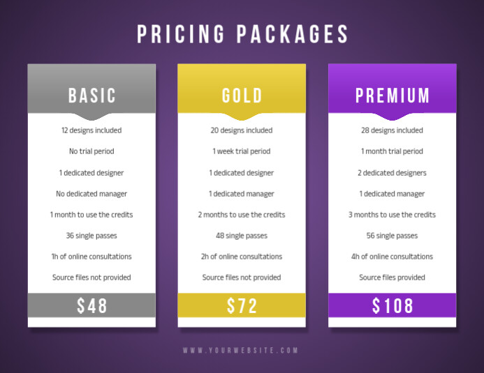 Corporate Pricing List Packages Flyer Design Template PosterMyWall