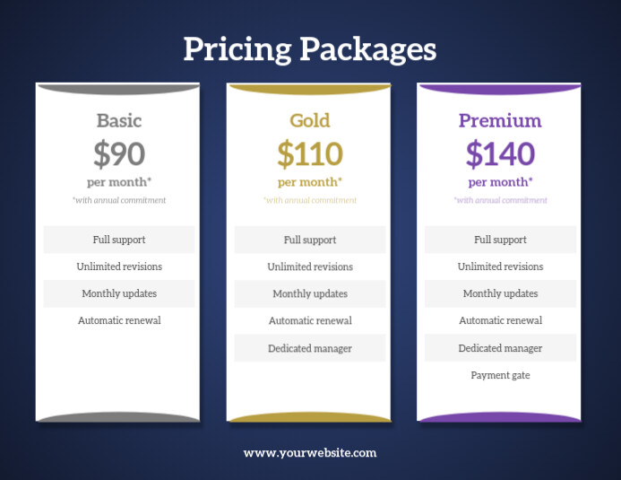 Corporate Pricing List Packages Flyer Design Template PosterMyWall