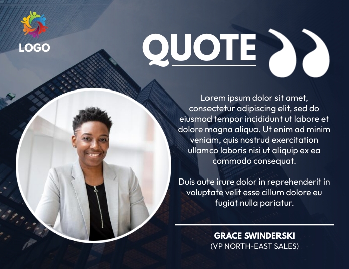 Quote Message Example Corporate quote message Template | PosterMyWall