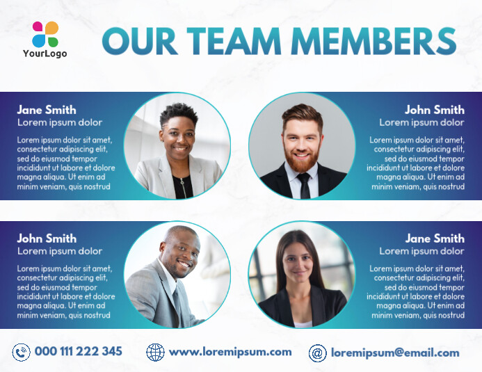 Corporate Team Members Template | PosterMyWall