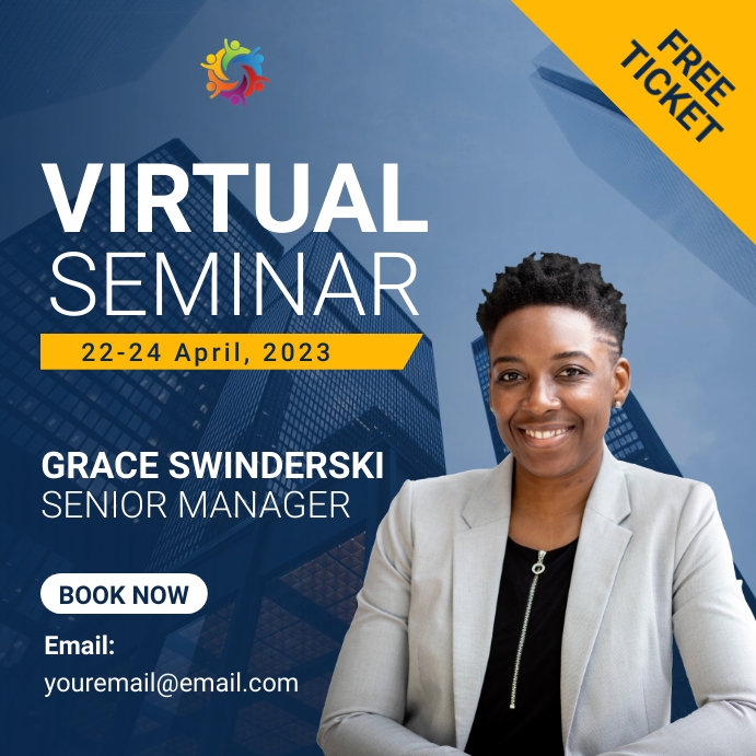 Copy of corporate virtual seminar conference flyer | PosterMyWall
