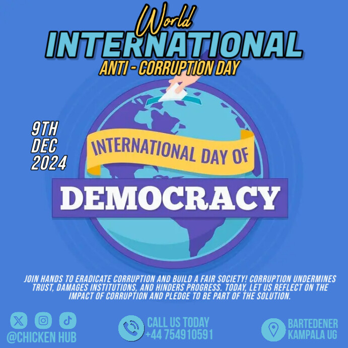 world international anti corruption day Instagram Post template